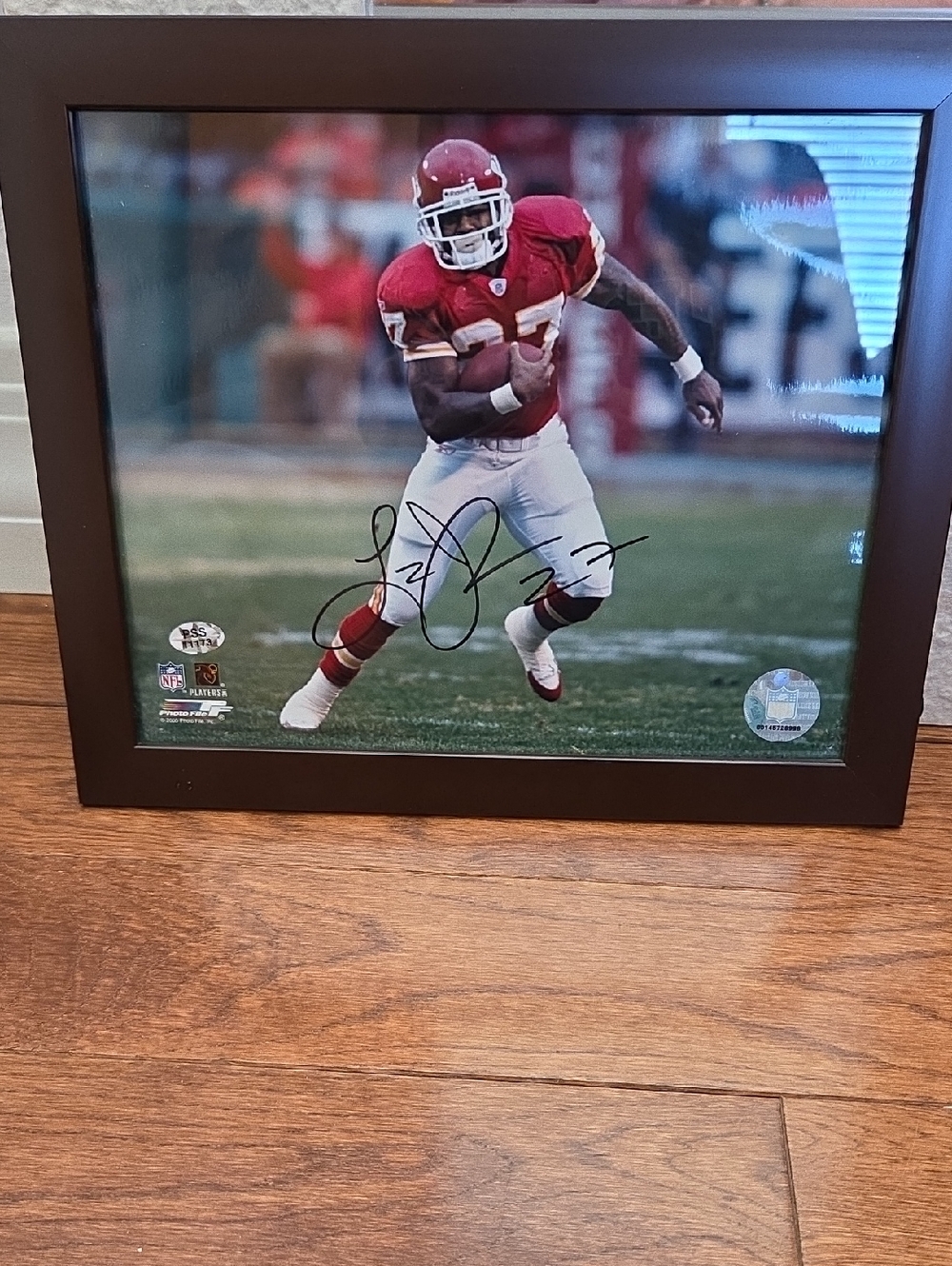 NFL Framed Kansas City Chiefs Larry Johnson Authentication Stickers -